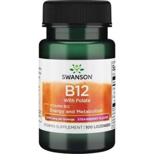 SWANSON Vitamine B-12 1 000 mcg, 100 pastilles à sucer - Viking Supplements