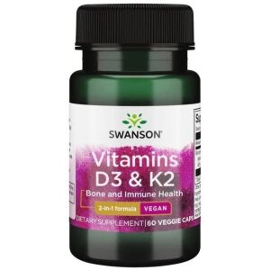SWANSON Vitamine D3 2000 UI + K2 75 mcg, 60 gélules - Viking Supplements