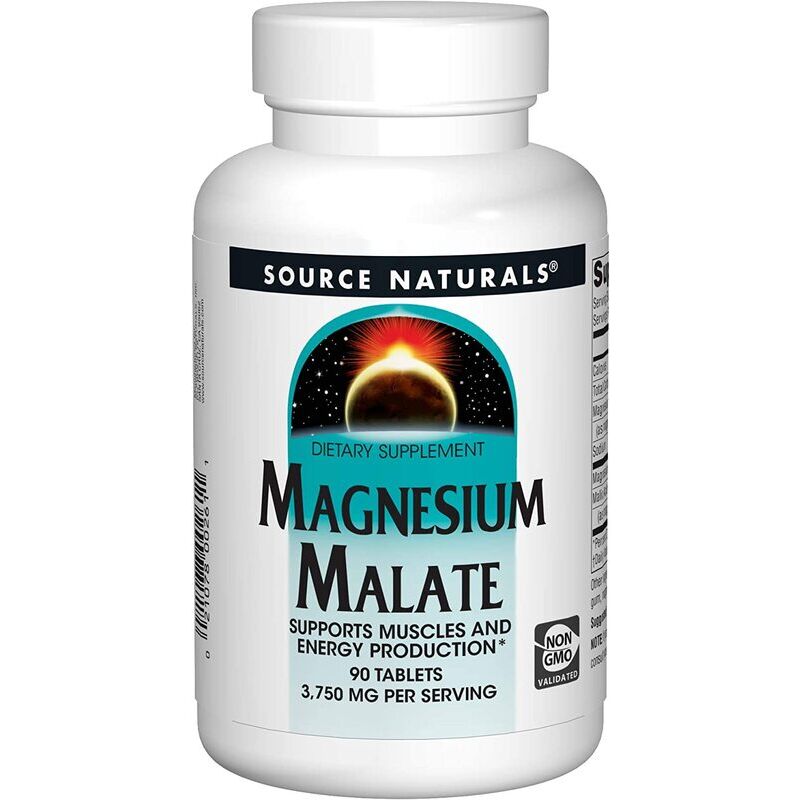 Source Naturals - Malate de magnésium 1 250 mg, 90 comprimés - Viking Supplements