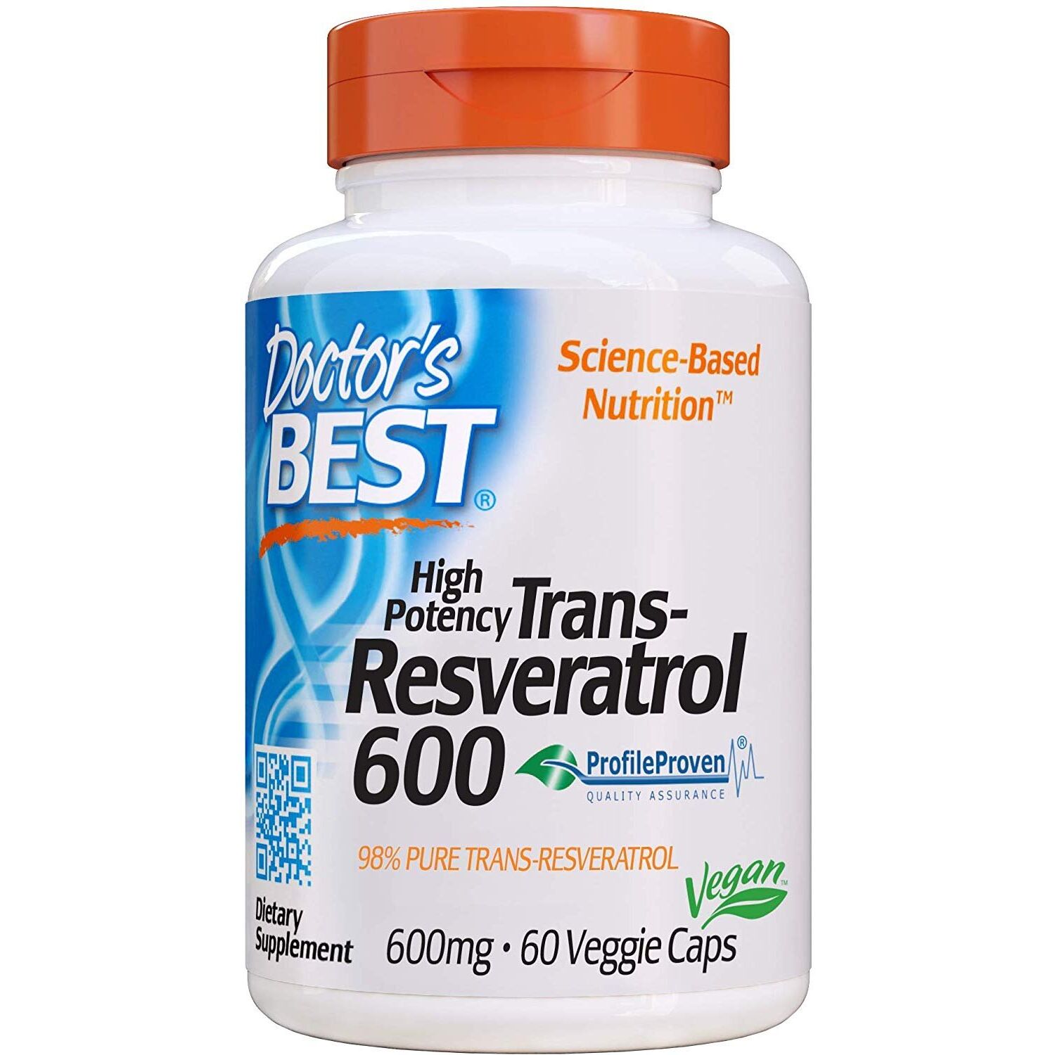 Doctor's Best - Trans-Resveratrol 600, 600mg - 60 vcaps