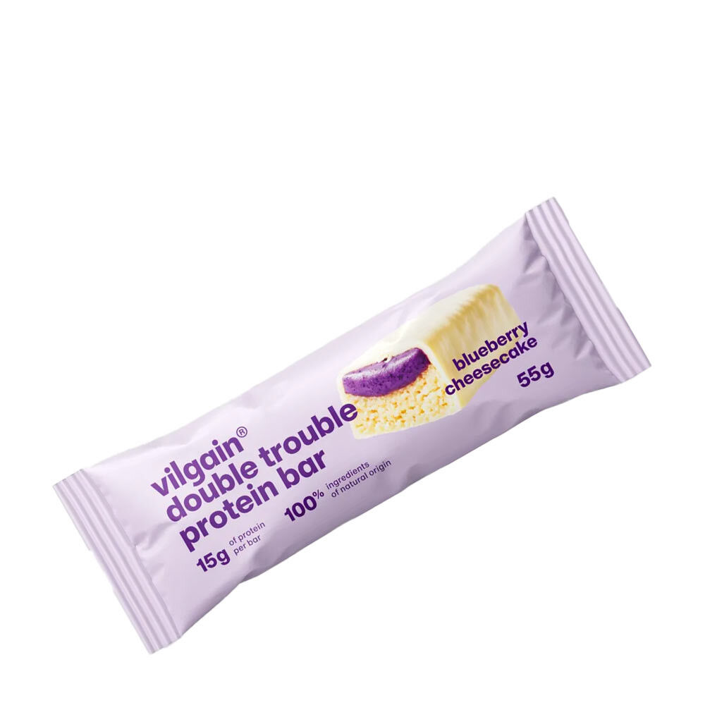 Vilgain Double Trouble Protein Bar Blueberry Cheesecake (55 g) - Viking Supplements