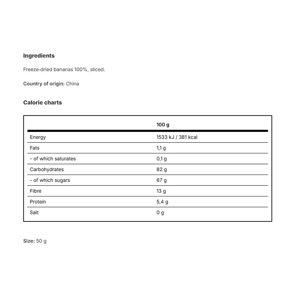 Vilgain Freeze-dried Bananas (50 g) – Image 2