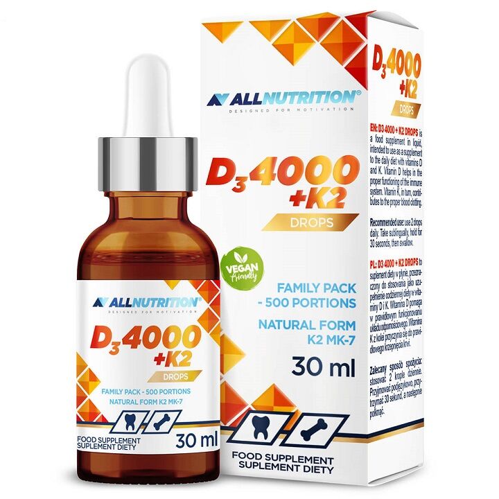Allnutrition - Vit D3 4000 + K2 Dråber 30 ml