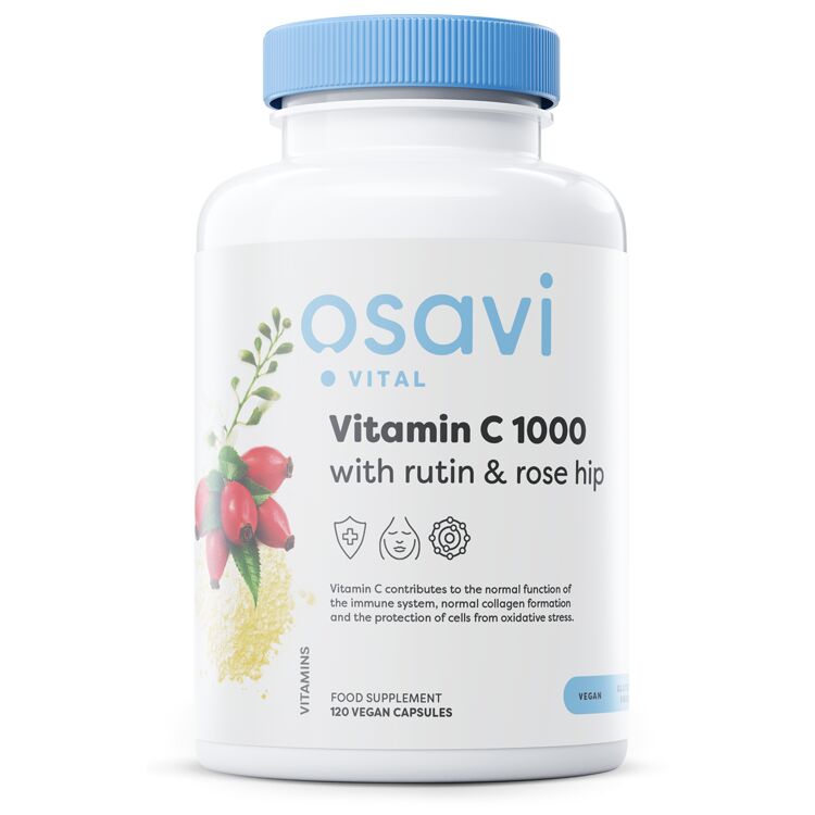 Vitamine C 1000 avec rutine et cynorrhodon - 120 gélules végétaliennes - Viking Supplements