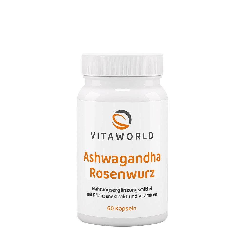 Vitaworld Ashwagandha- og rosenrodskompleks (60 kapsler)