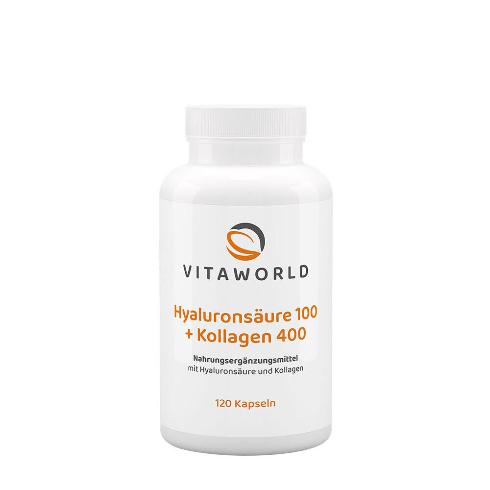 Vitaworld Hyaluronsyre 100 + Kollagen 400 (120 kapsler)